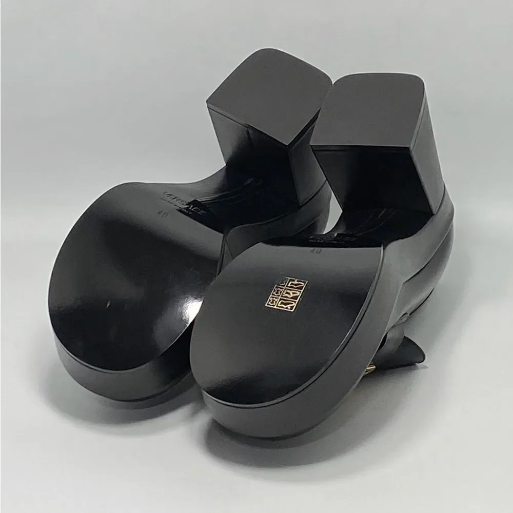 Versace Logo Leather Platform Pumps size 40 - Picture 12 of 13